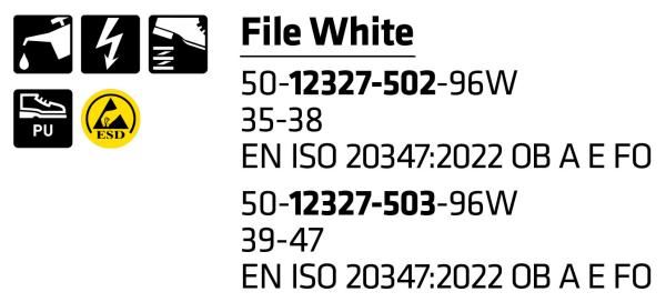SIEVI FILE WHITE OB Größe 39-47